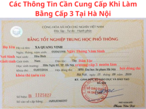 Làm Bằng Cấp 3 Tại Hà Nội Bảo Mật Chất Lượng