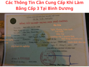 Cac Thong Tin Can Cung Cap Khi Lam Bang Cap 3 Tai Binh Duong