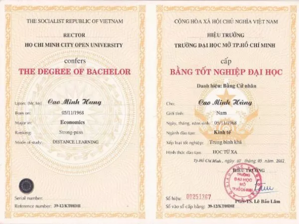 Làm Bằng Đại Học Mở Phôi Thật Uy TÍn Chất Lượng