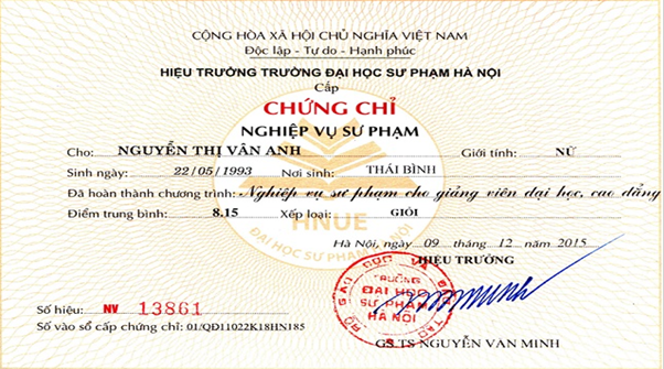 Chứng Chỉ Nghiệp Vụ Sư Phạm- Một Loại Chứng Chỉ Cần Thiết