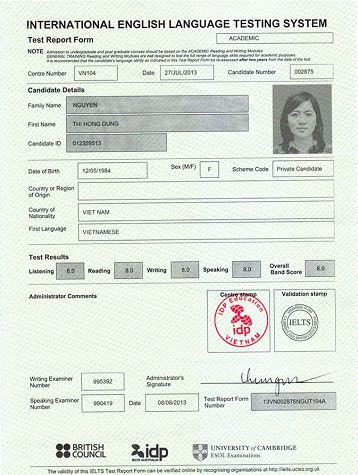 Làm chứng chỉ IELTS có hồ sơ gốc ở đâu thì uy tín?