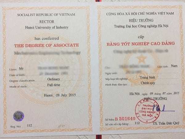 Mua Bằng Cao Đẳng Cơ Khí Phôi Thật Không Cần Đặt Cọc