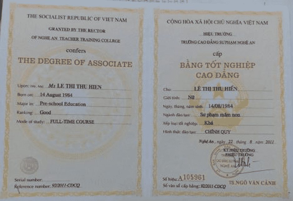Mua Bằng Giáo Viên Mầm Non Chất Lượng Uy Tín
