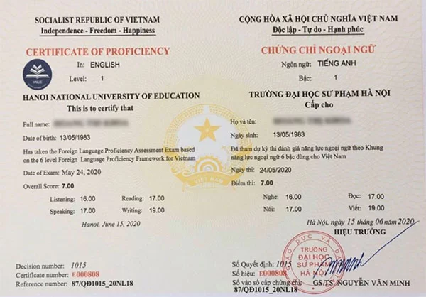 Làm Chứng Chỉ Tiếng Anh Giá Rẻ Uy TÍn - Làm Bằng Đại Học