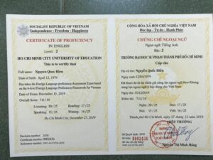 Làm Chứng Chỉ Tiếng Anh Giá Rẻ Uy TÍn - Làm Bằng Đại Học