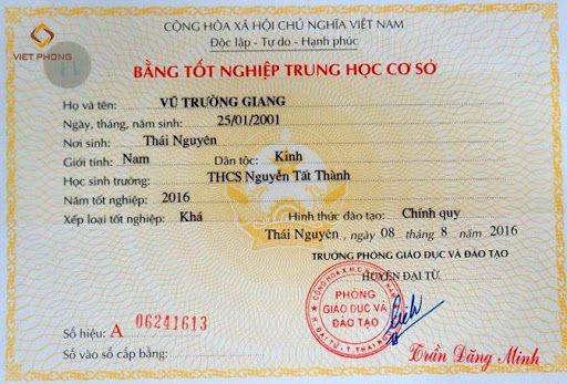 Làm Bằng Cấp 2 Giá Rẻ Kèm Học Bạ - Bảng Điểm Uy Tín