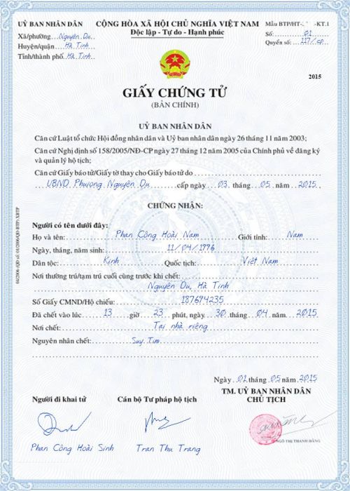 Dịch Vụ Làm Giấy Khai Tử Giả Chất Lượng Và Nhanh Chóng