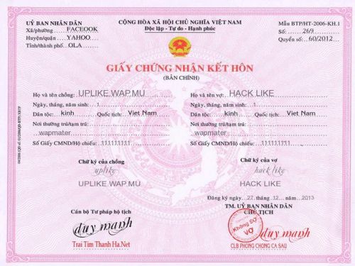 Làm Giấy Kết Hôn Giả Chất Lượng Tại Làm Bằng Đại Học