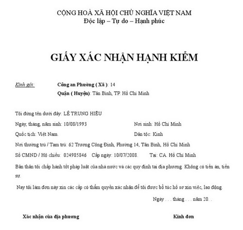 Dịch Vụ Làm Giấy Xác Nhận Hạnh Kiểm Giá Rẻ