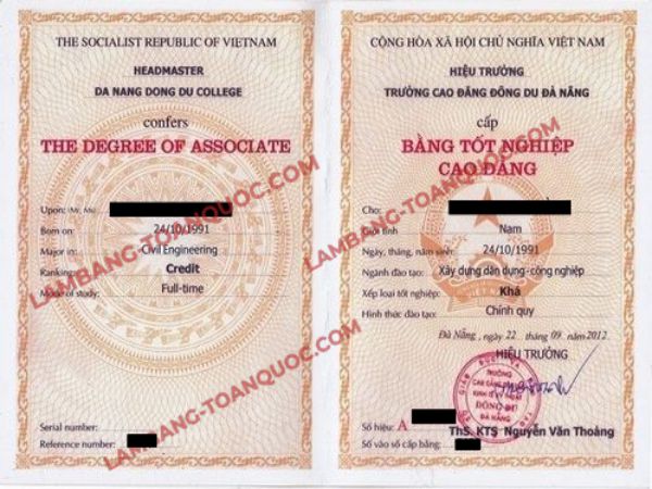 Làm Bằng Cao Đẳng Phôi Thật Bao Xin Việc Giá Từ 2 Triệu