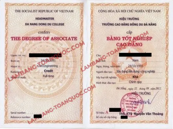 Làm Bằng Cao Đẳng Phôi Thật Bao Xin Việc Giá Từ 2 Triệu