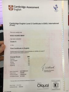 Làm chứng chỉ FCE bao công chứng toàn quốc