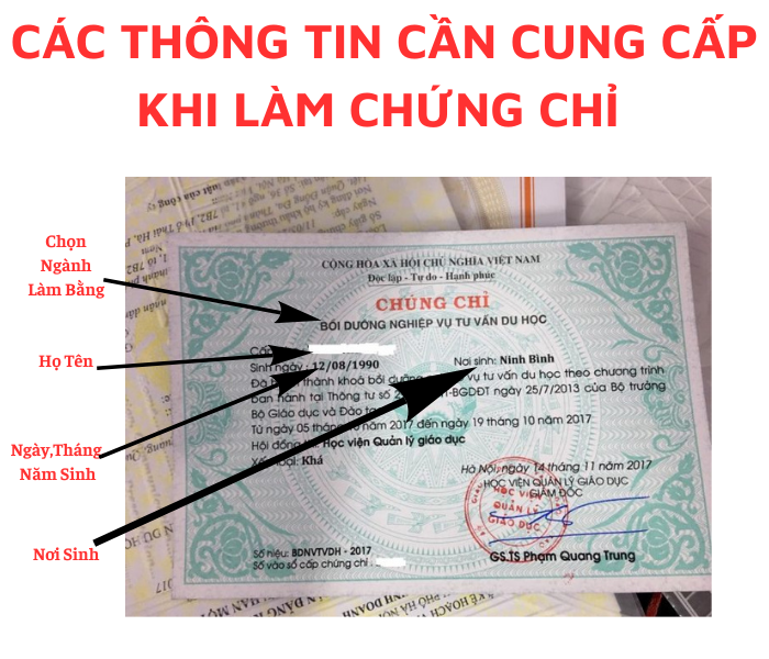 Làm Chứng Chỉ Tư Vấn Du Học Phôi Thật Lấy Ngay Giá Rẻ