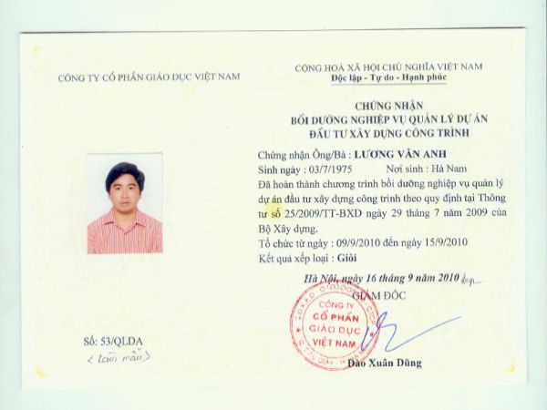 Làm Chứng Chỉ Giám Đốc Quản Lý Dự Án Bao Công Chứng