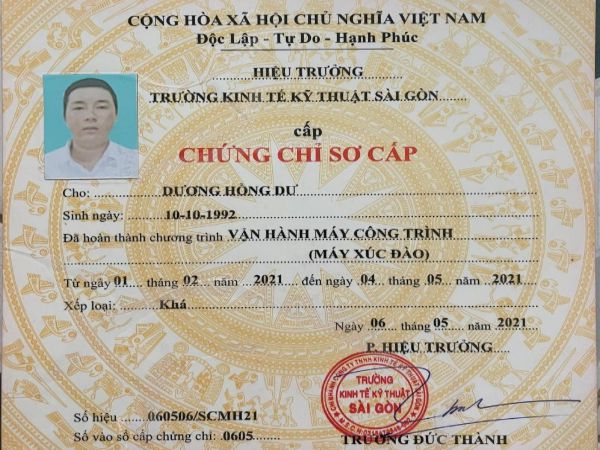 Làm Chứng Chỉ Máy Xúc Lấy Ngay Tại Làm Bằng Đại Học