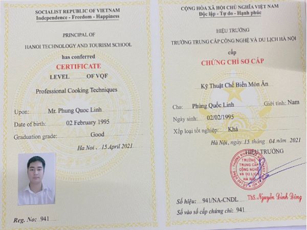 Những cam kết khi sử dụng dịch vụ làm chứng chỉ nấu ăn của chúng tôi