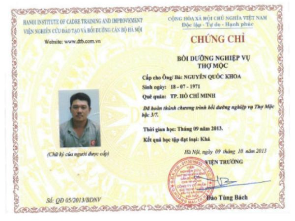 Làm Chứng Chỉ Nghề Mộc Lấy Ngay Tại Làm Bằng Đại Học