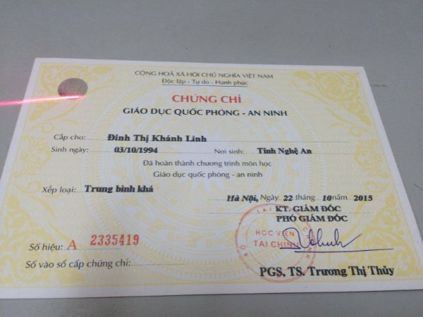 Làm Chứng Chỉ Quốc Phòng Lấy Ngay Tại Làm Bằng Đại Học