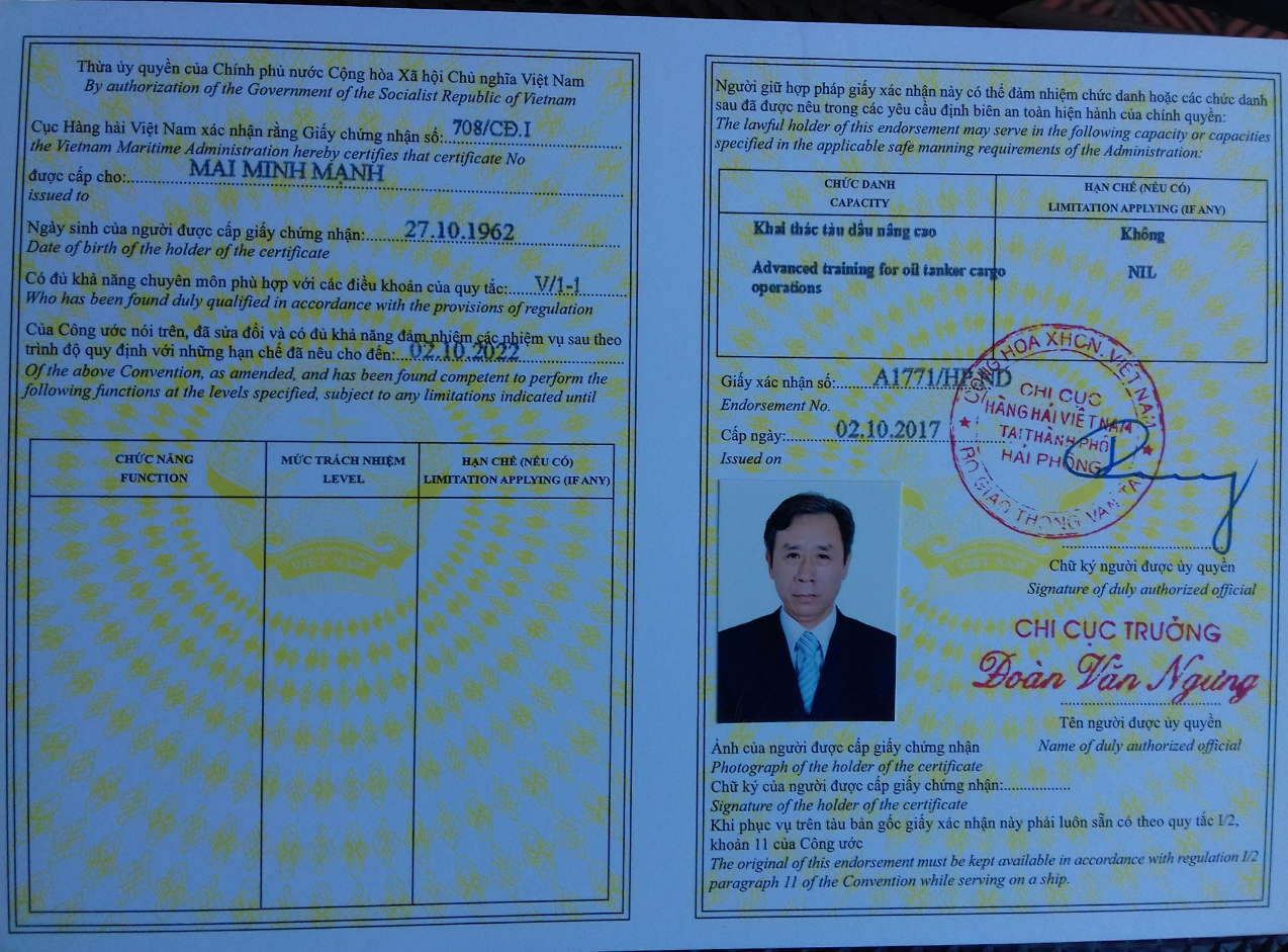 Làm Chứng Chỉ Tàu Dầu Lấy Ngay Tại Làm Bằng Đại Học