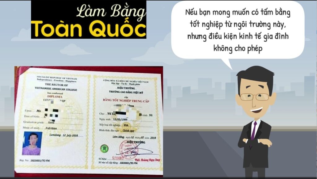 Làm Bằng Cao Đẳng Việt Mỹ Chuyên Nghiệp - Uy Tín - Giá Rẻ