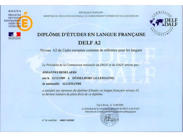 chung chi tieng Phap 7