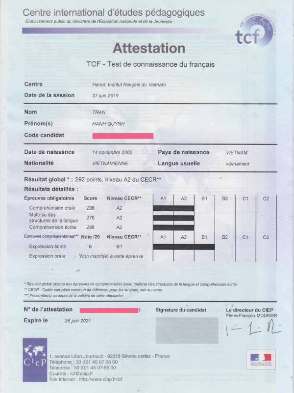 Làm chứng chỉ tiếng Pháp TCF (Test de Connaissance du Français)