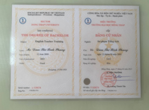 Mẫu bằng trường đại học Đồng Tháp được làm tại Làm Bằng Đại Học