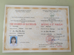 Mẫu bằng đại học quốc gia Hà Nội năm 2017