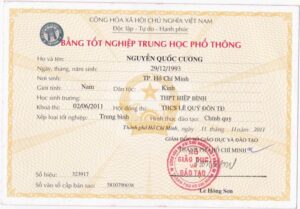 Làm Bằng Cấp 3 Phôi Thật Giá Rẻ Không Cần Học Và Thi