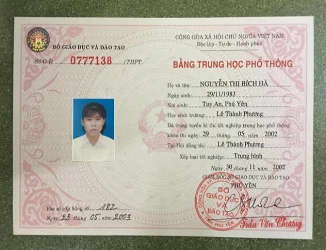 Làm Bằng Cấp 3 Phôi Thật Giá Rẻ Không Cần Học Và Thi