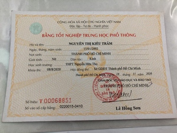 Làm Bằng Cấp 3 Phôi Thật Giá Rẻ Không Cần Học Và Thi